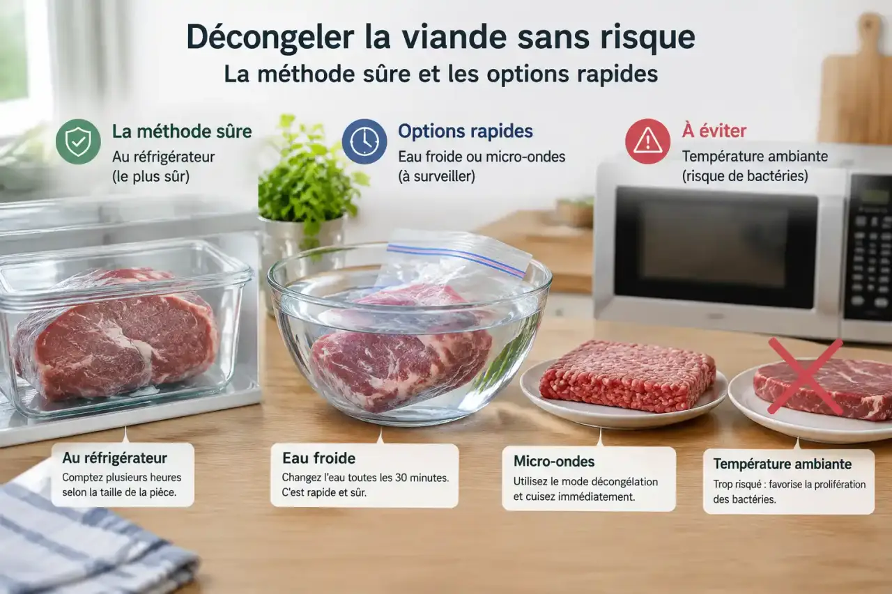 Décongeler la viande sans risque : la méthode sûre et les options rapides