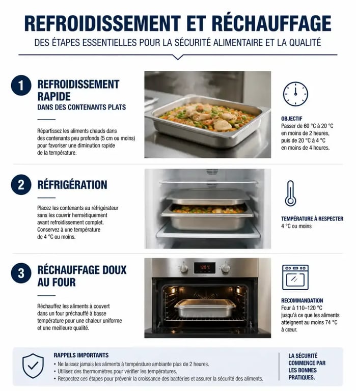 Schéma logistique pour préparer un repas pour 8 personnes la veille