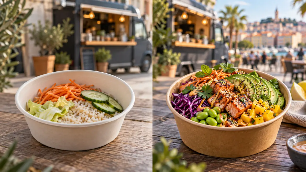 Bowl coloré et gourmand façon street food, composé de légumes frais et d'une sauce maison