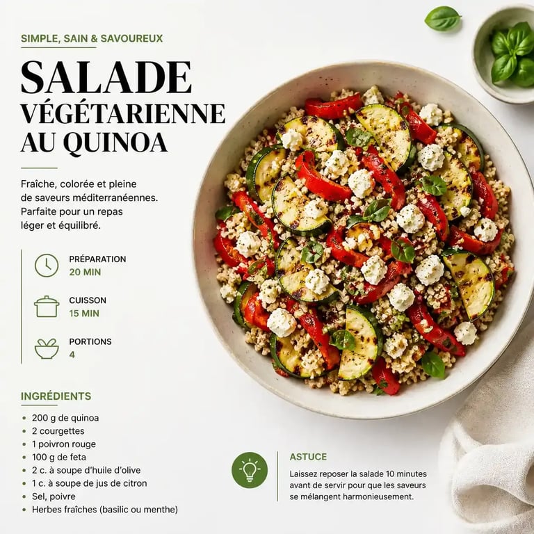 Salade healthy au quinoa et légumes grillés