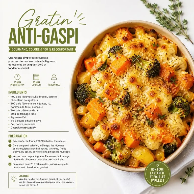 Recette avec reste dans le frigo : gratin de légumes maison